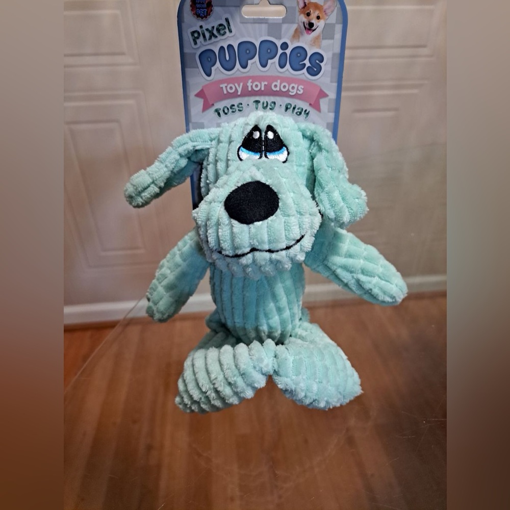 - Bow Wow pixel  Pet Dog Toy toss tug play with squeaker 10”
